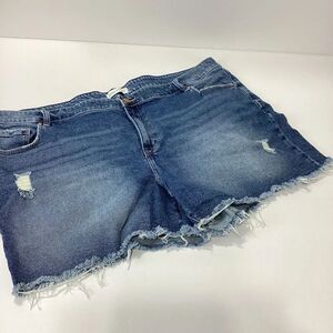 Lane Bryant Cut Off Jean Shorts Plus Size 24 Mid Rise Boyfriend MIDI Short Flex
